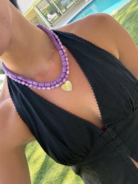 Purple heart necklace
