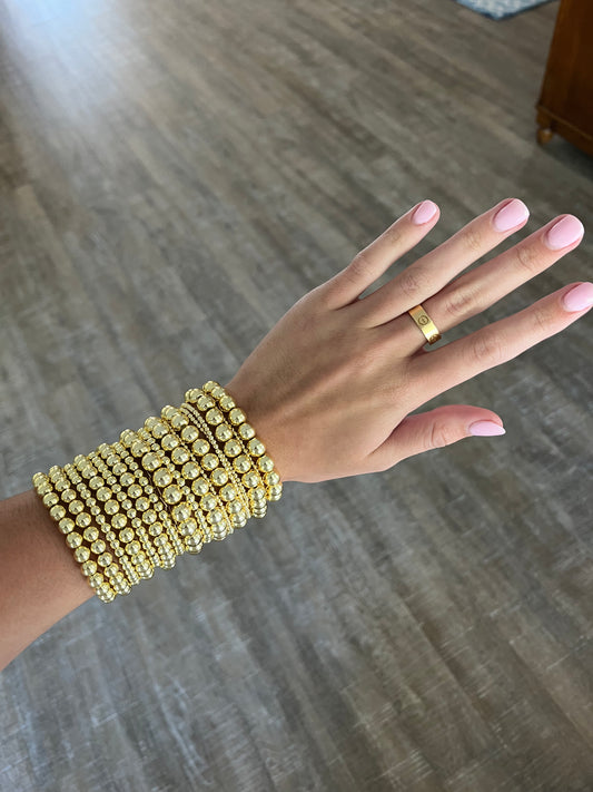 Gold beaded bracelets