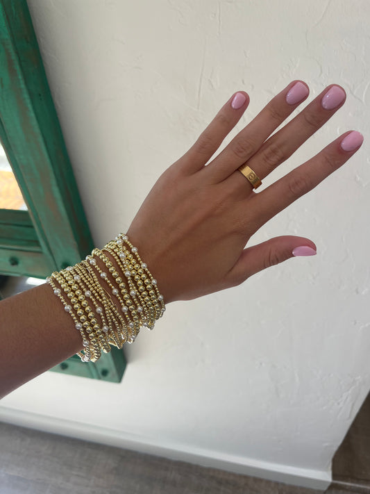 Gold Pearl Bracelets