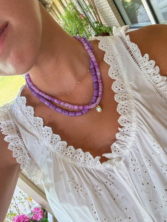 Purple diamond necklace