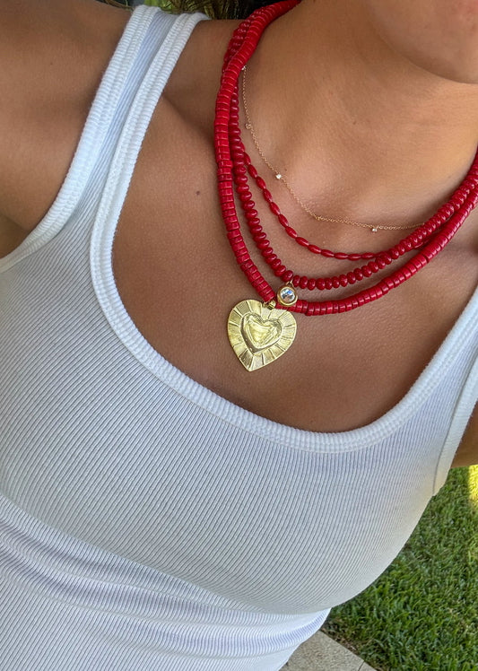 Big red heart necklace