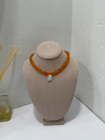 Orange Pearl necklace