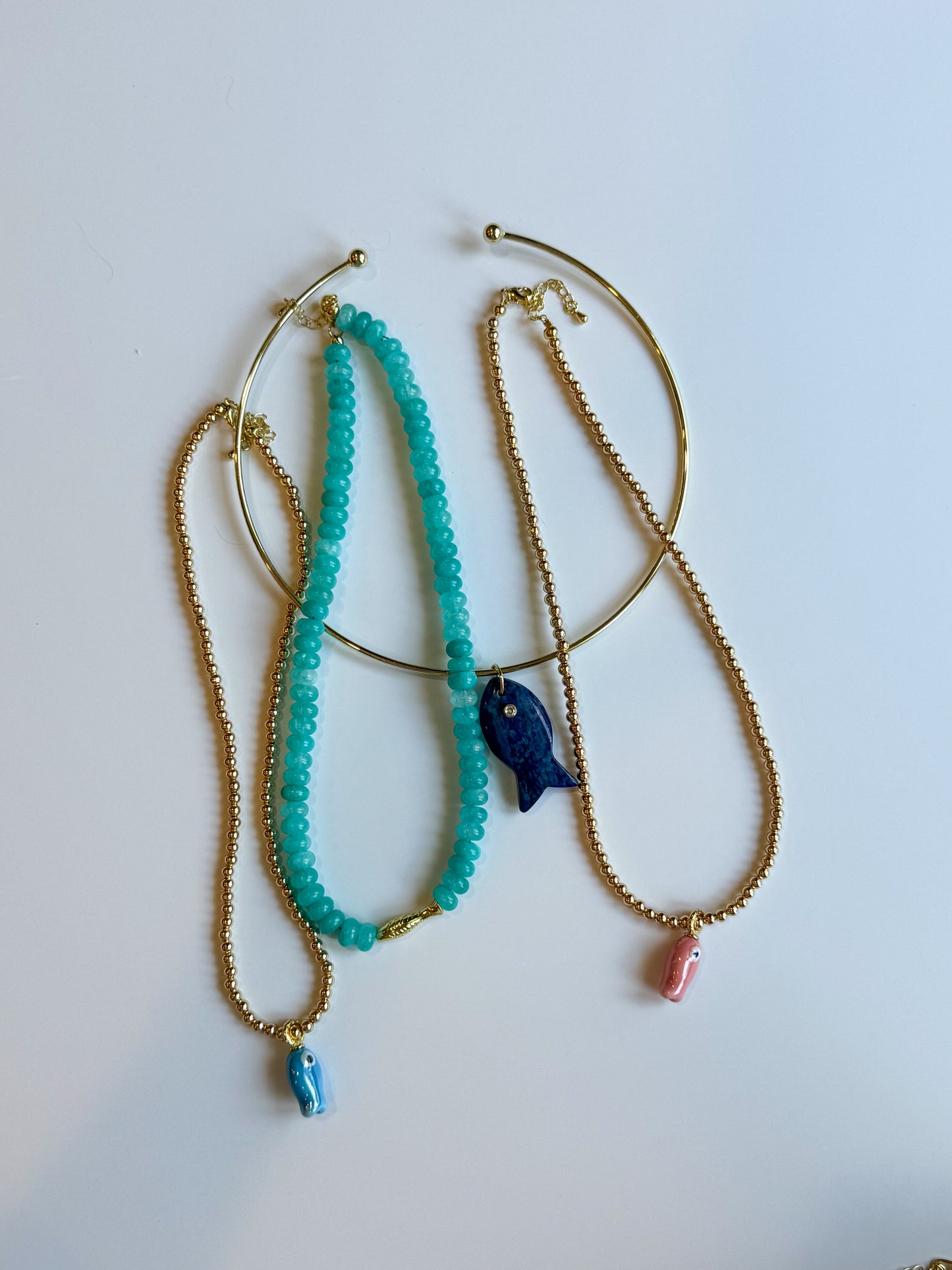 Deep Blue Fish Necklace