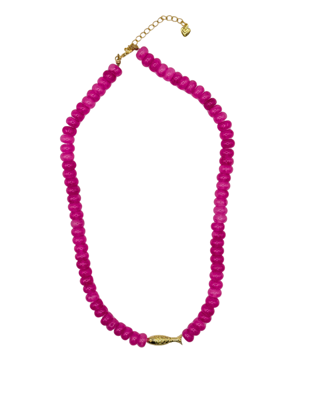 Pink fish necklace