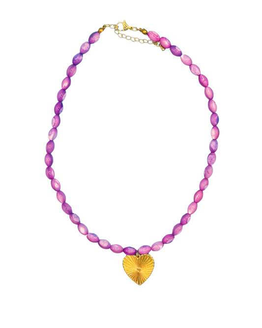 Purple heart necklace