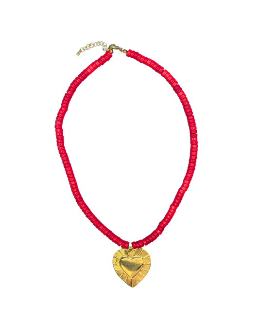 Big red heart necklace