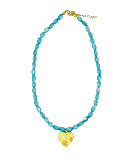 Blue heart necklace
