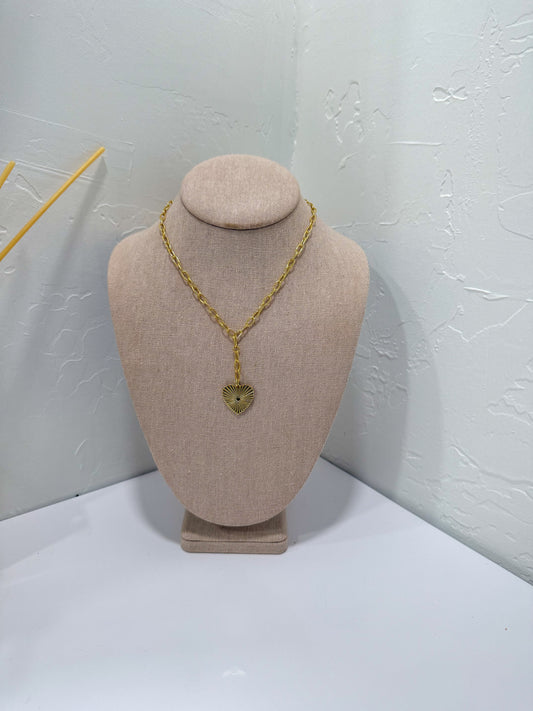 Gold heart drop Necklace