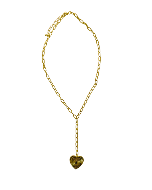 Gold heart drop Necklace