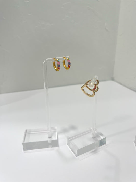 Heart huggie earrings