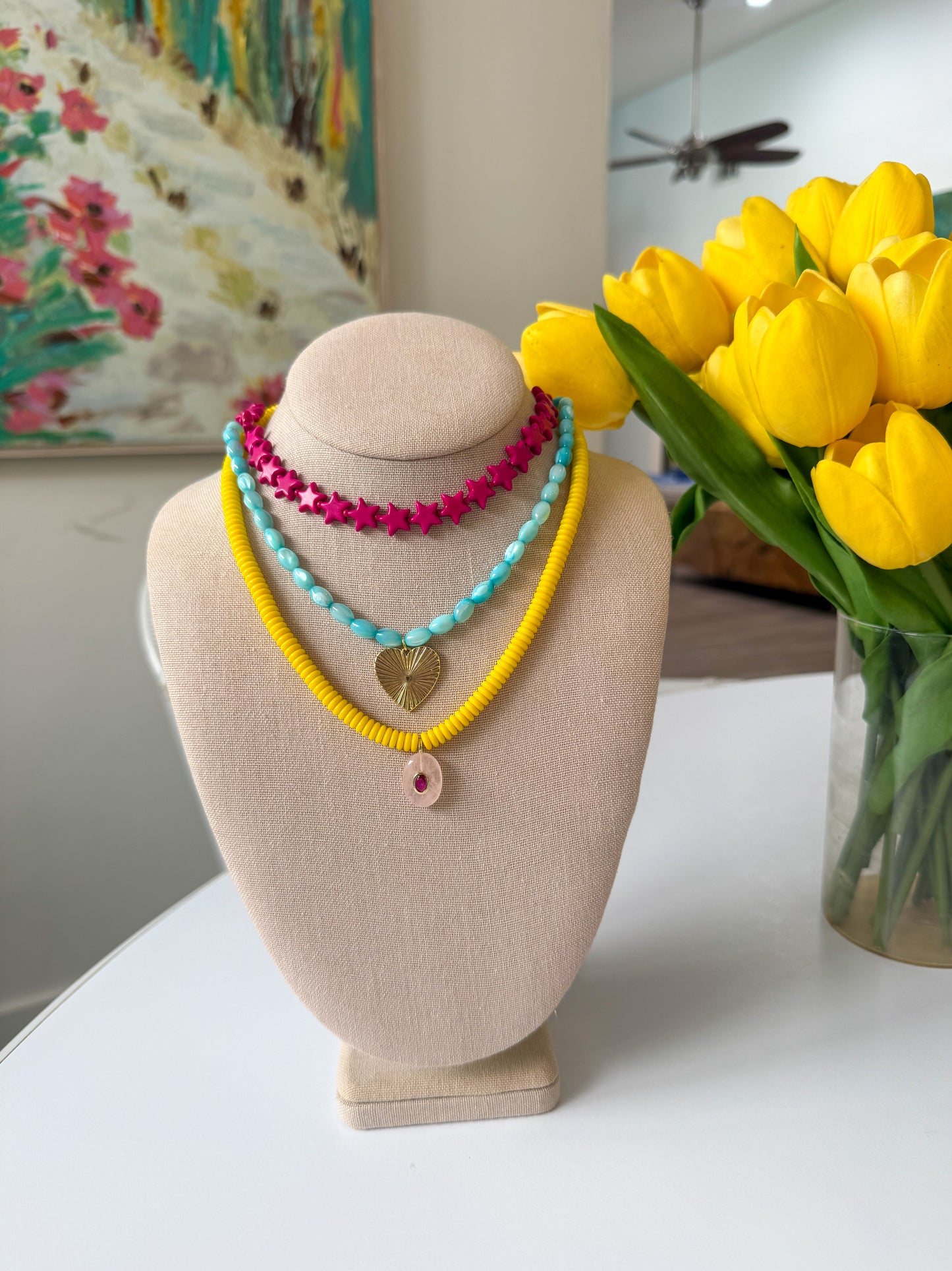 Blue heart necklace