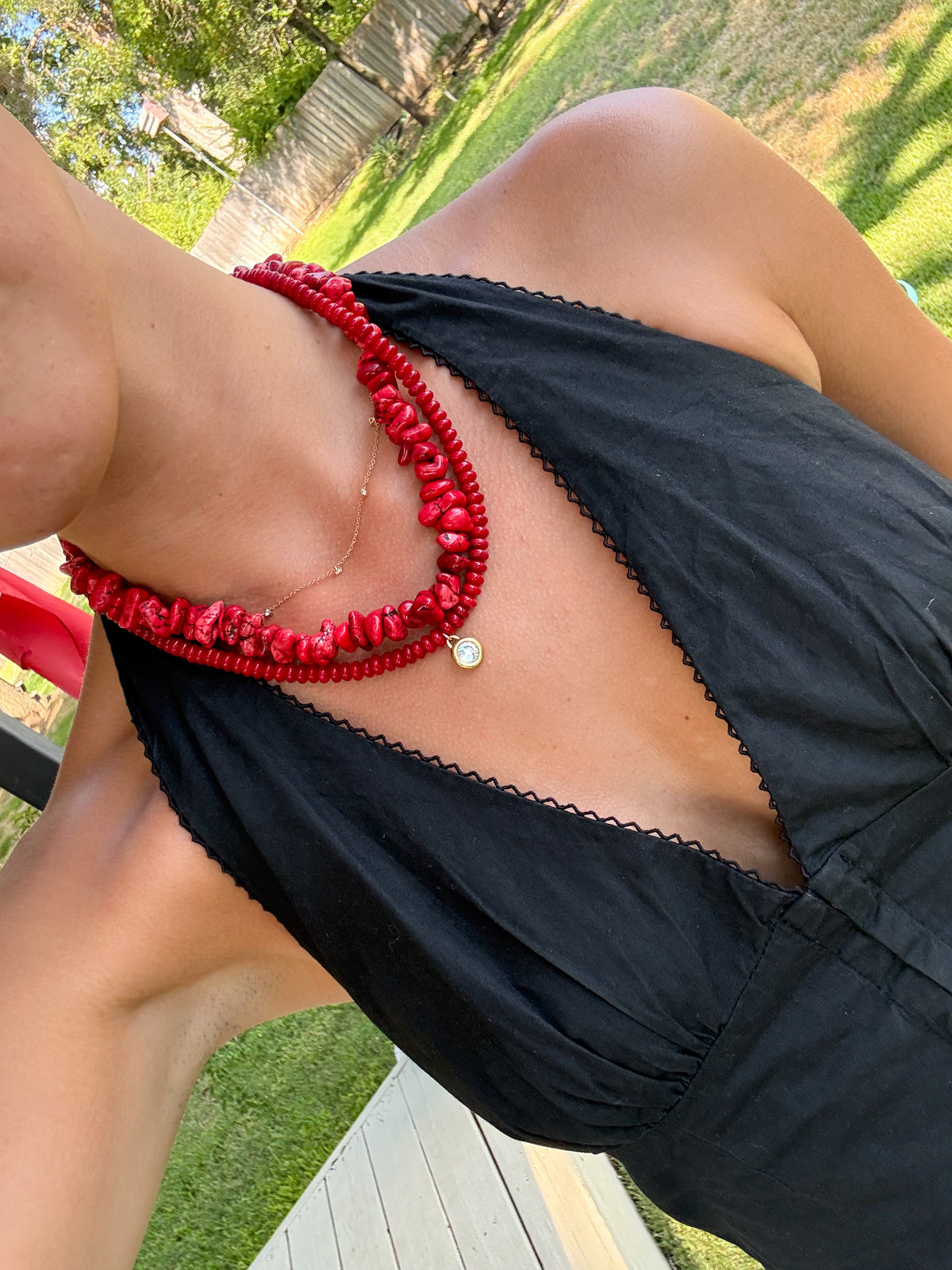 Red diamond necklace